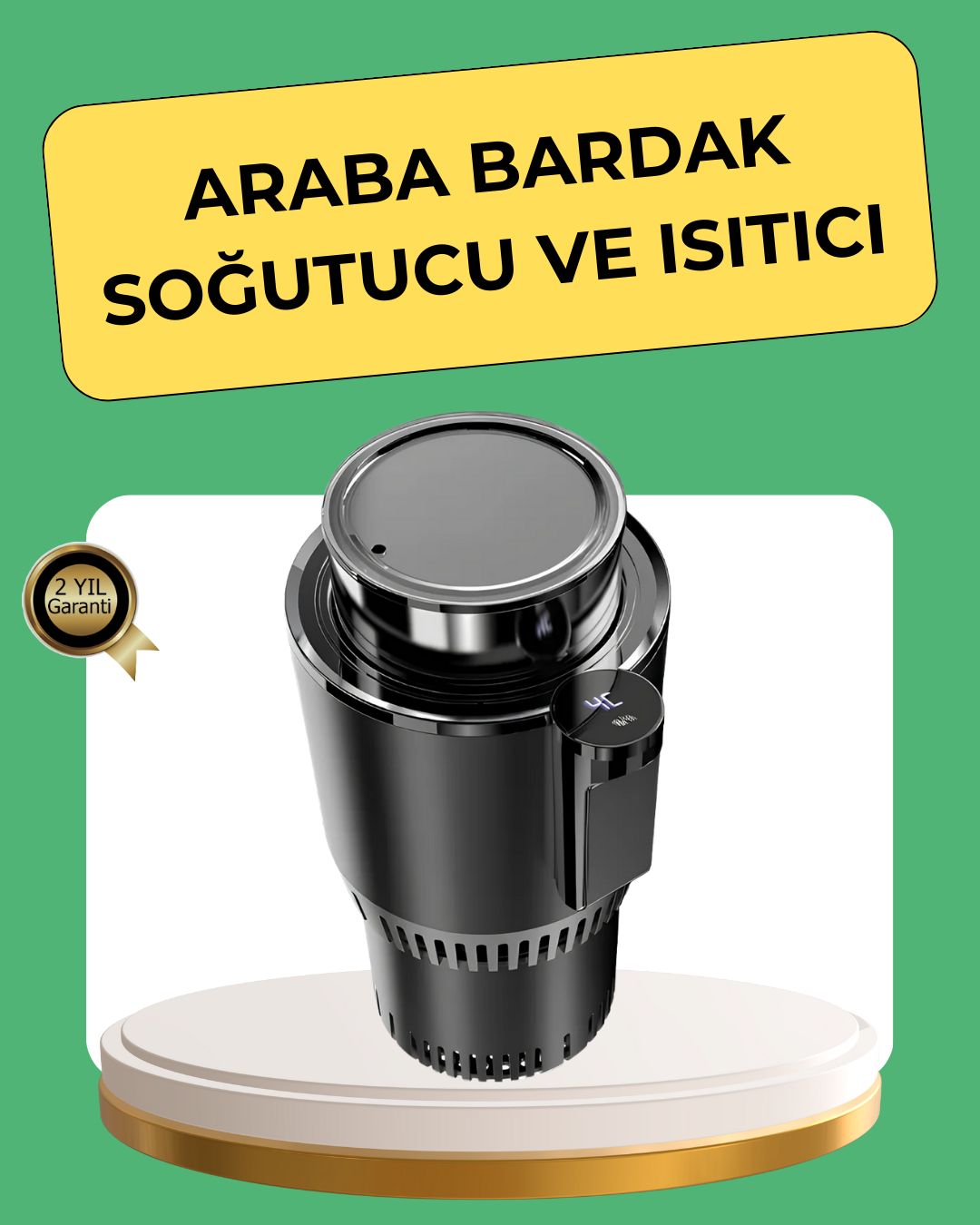 Isıtma Soğutma Özellikli Araç Bardaklığı Çakmak Girişli Akıllı - Lisinya