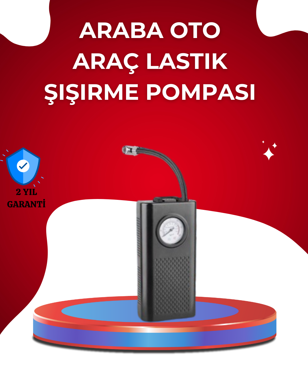 USB Şarjlı Kompakt Elektrikli Hava Kompresörü 3000 mAh - Lisinya