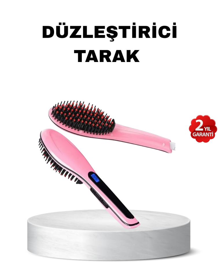Dijital Ekranlı Seramik Saç Düzleştirici Tarak – 5 Kademeli Isı Ayarı, İyon Kontrollü