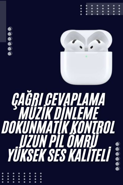 Bluetooth Kulaklık Beyaz Çağrı Cevaplama Dokunmatik Kontrol Kablosuz Yeni Nesil - Lisinya