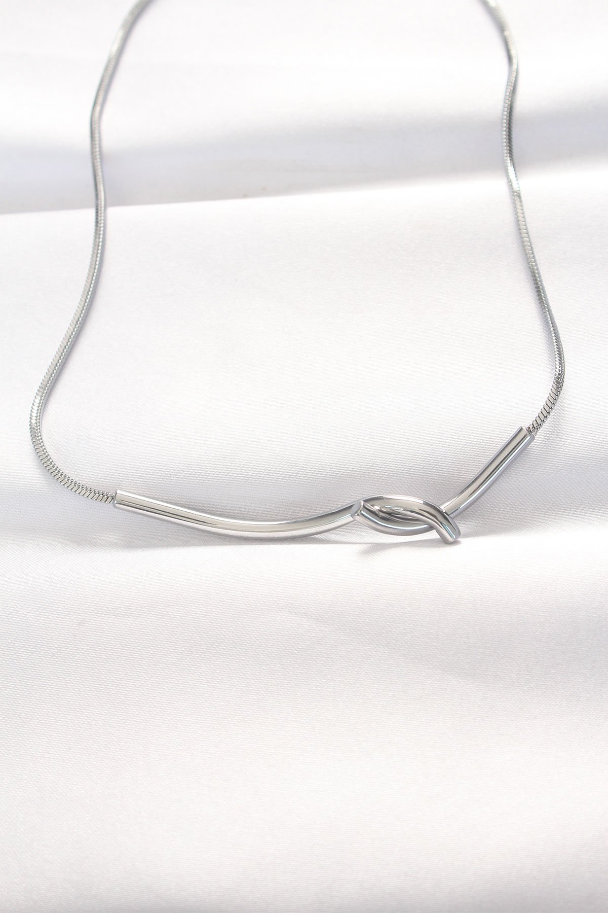 316L Çelik Silver Renk Kolye - Lisinya