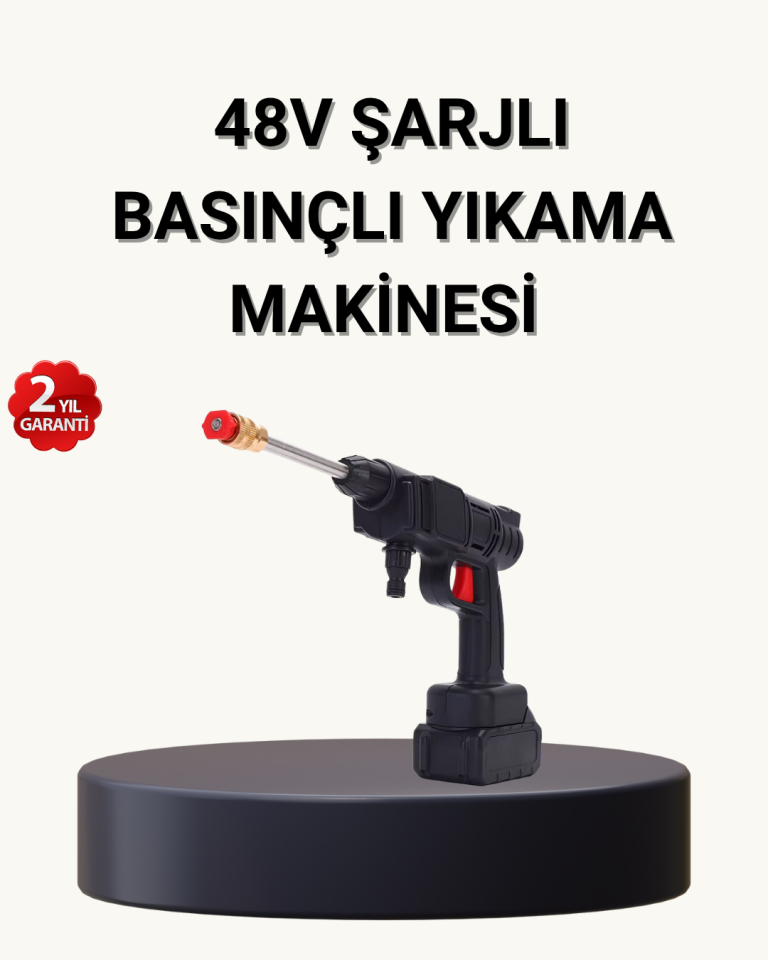YamanHobi 48V Çift Bataryalı Akülü Basınçlı Yıkama Makinesi Köpük Hazneli