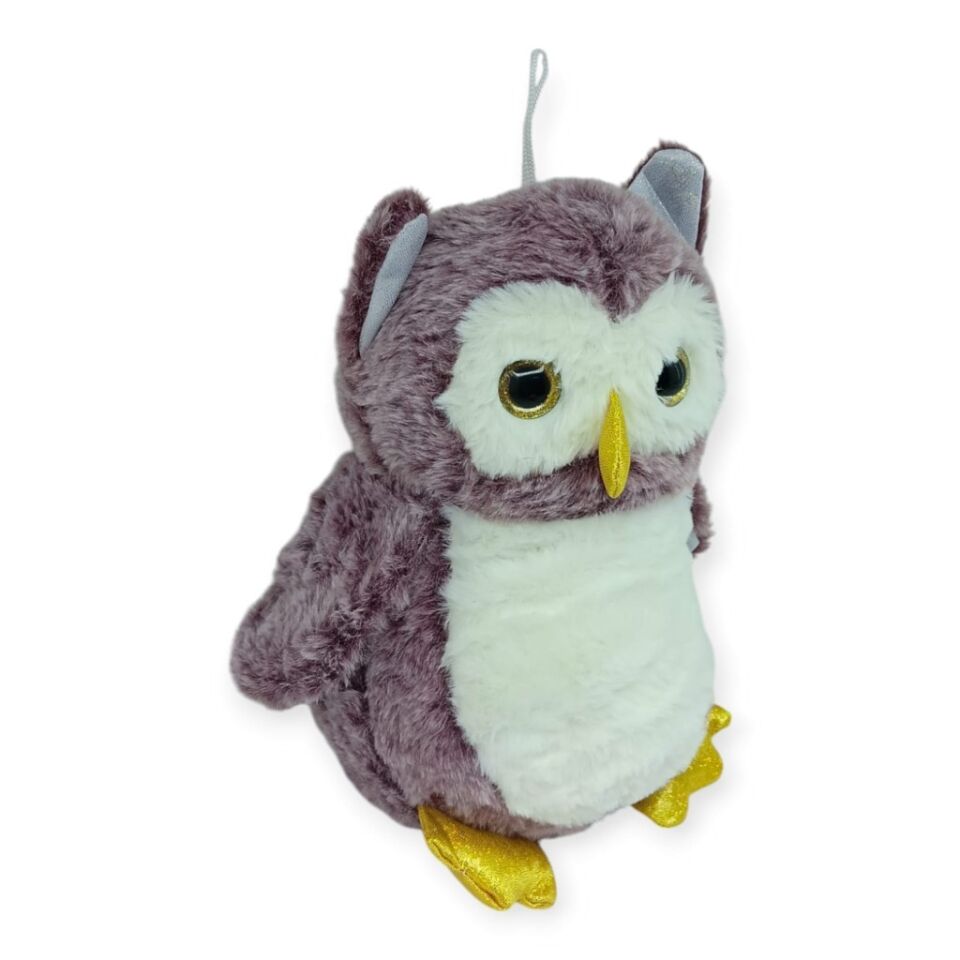Sevimli Peluş Baykuş 25 cm - Mor (Lisinya)