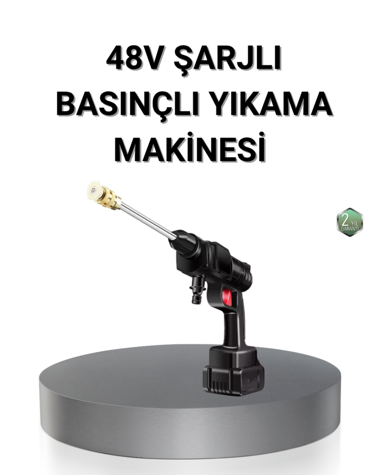 Kablosuz Basınçlı Yıkama Makinesi – 48V Güçlü Motor, 2 Pil ve Köpük Hazneli - Lisinya