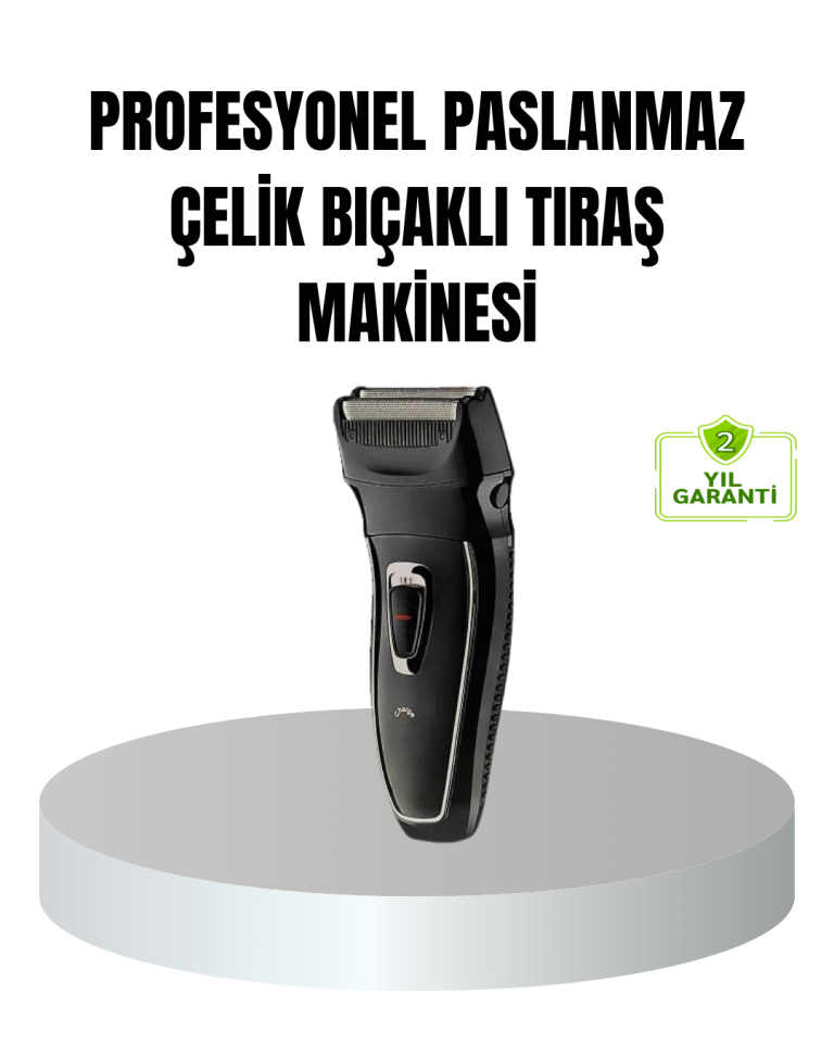 Profesyonel Şarjlı Saç ve Sakal Tıraş Makinesi – Çelik Bıçaklı, Ayarlanabilir Başlıklı, Kablosuz - Lisinya