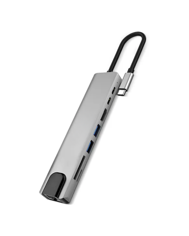 Type C Çoklu Port Hub 8 Port USB HDMI SD Kart Ethernet Adaptör - Lisinya