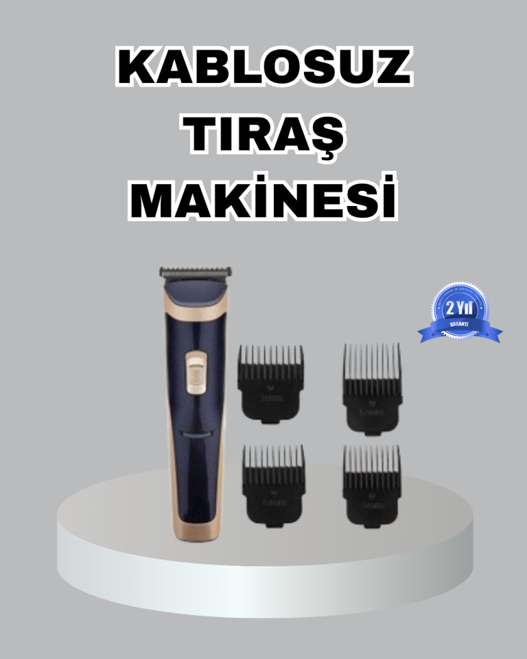 Çelik Bıçaklı Unisex Şarjlı Tıraş Makinesi – Sessiz Motor, Kablosuz ve Ayarlanabilir - Lisinya