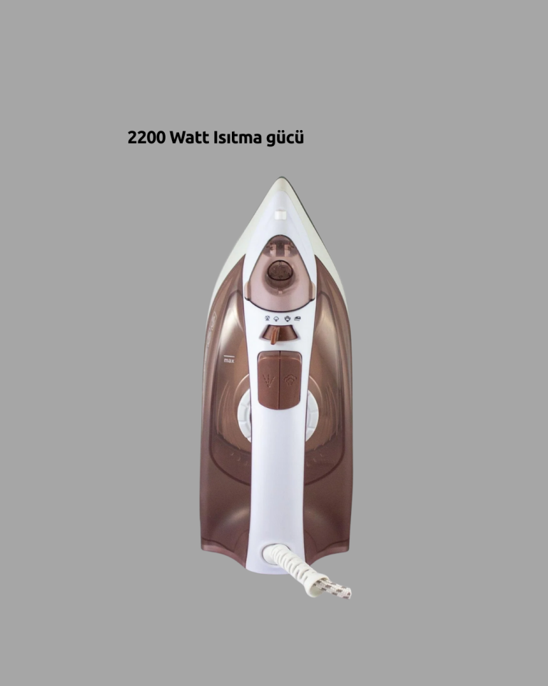2200 Watt Buharlı Ütü Kahverengi Seramik Taban Şok Buharlı - Lisinya