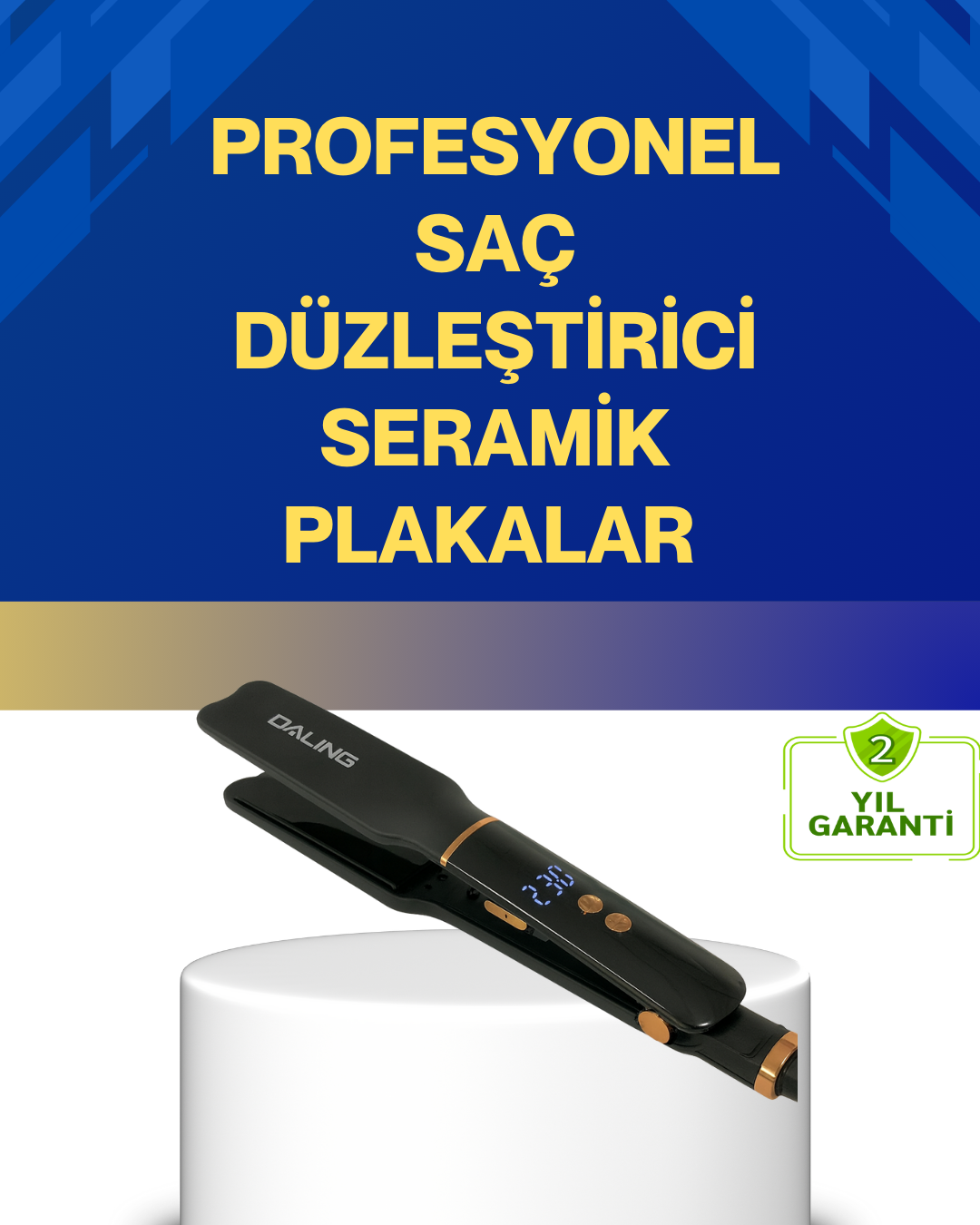 Seramik Plakalı Daling Saç Düzleştirici Kırılma ve Dolanma Önleyici - Lisinya