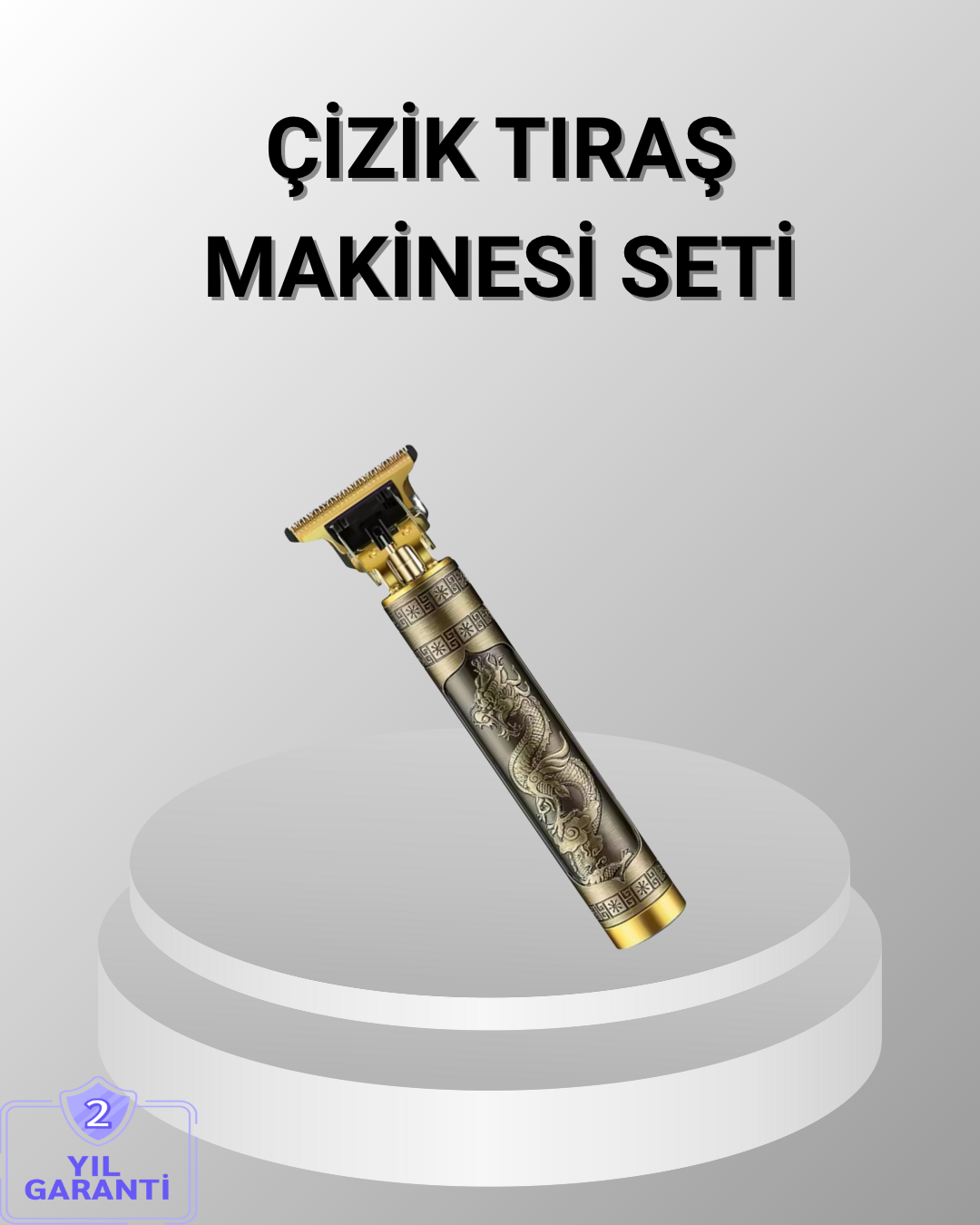 Şarjlı T Bıçaklı Saç ve Sakal Tıraş Makinesi – 3 Başlıklı, Güçlü Motorlu, 2 Saat Kullanım