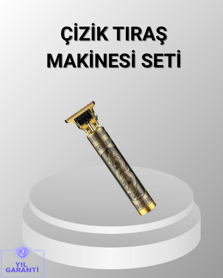 Şarjlı T Bıçaklı Saç ve Sakal Tıraş Makinesi – 3 Başlıklı, Güçlü Motorlu, 2 Saat Kullanım