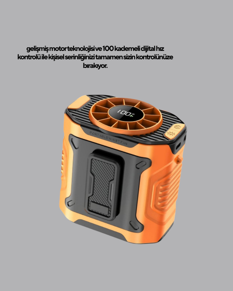 Turbo Mini Taşınabilir Fan – 100 Kademeli Dijital Hız Kontrolü ve Type-C Şarj - Lisinya