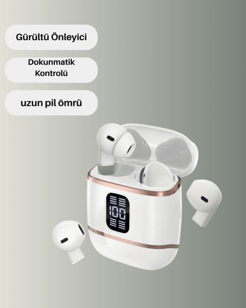 Çift Kulaklıklı Bluetooth Kulaklık – 4 Adet, ANC-ENC, Şarj Kutulu, Dijital Göstergeli