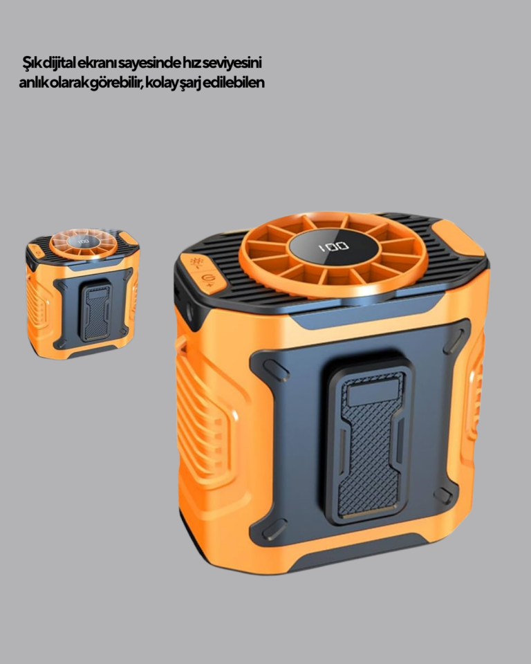 Turbo Mini Taşınabilir Fan – 100 Kademeli Dijital Hız Kontrolü ve Type-C Şarj - Lisinya