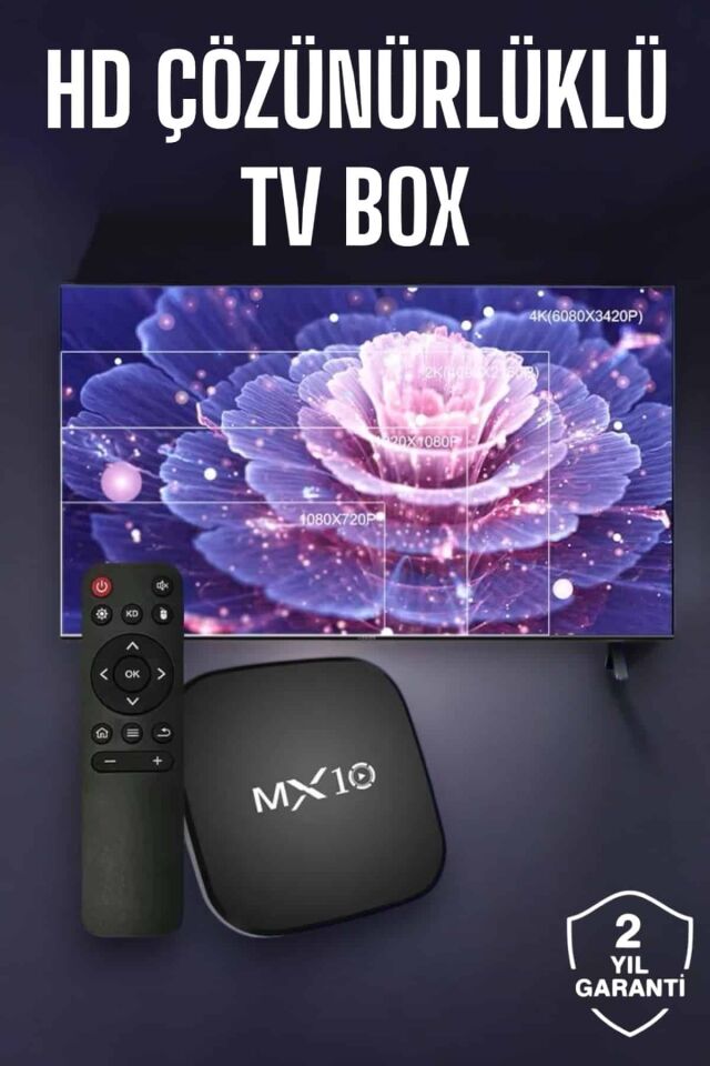 YamanHobi 4K UHD TV Box 2 GB RAM 8 GB Hafıza WiFi Bluetooth Siyah