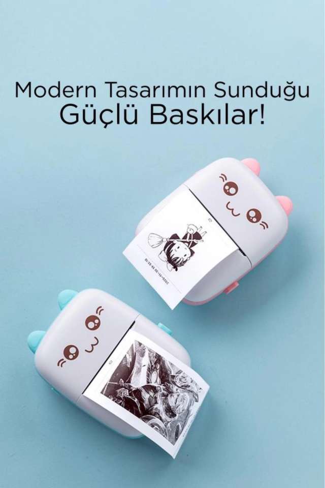 C9 Pembe Mini Yazıcı Taşınabilir Termal Yazıcı Kablosuz Bağlantı AP Kontrol Cep Yazıcısı ( Lisinya )