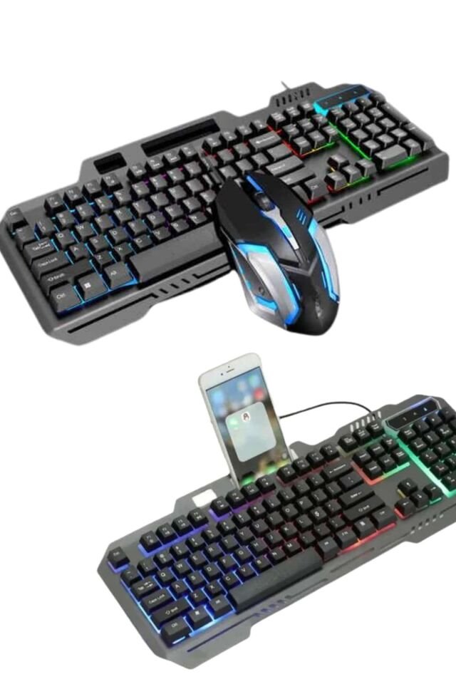 RGB Işıklı Gaming Oyuncu Klavye Q Klavye Mouse Hediyeli - YamanHobi