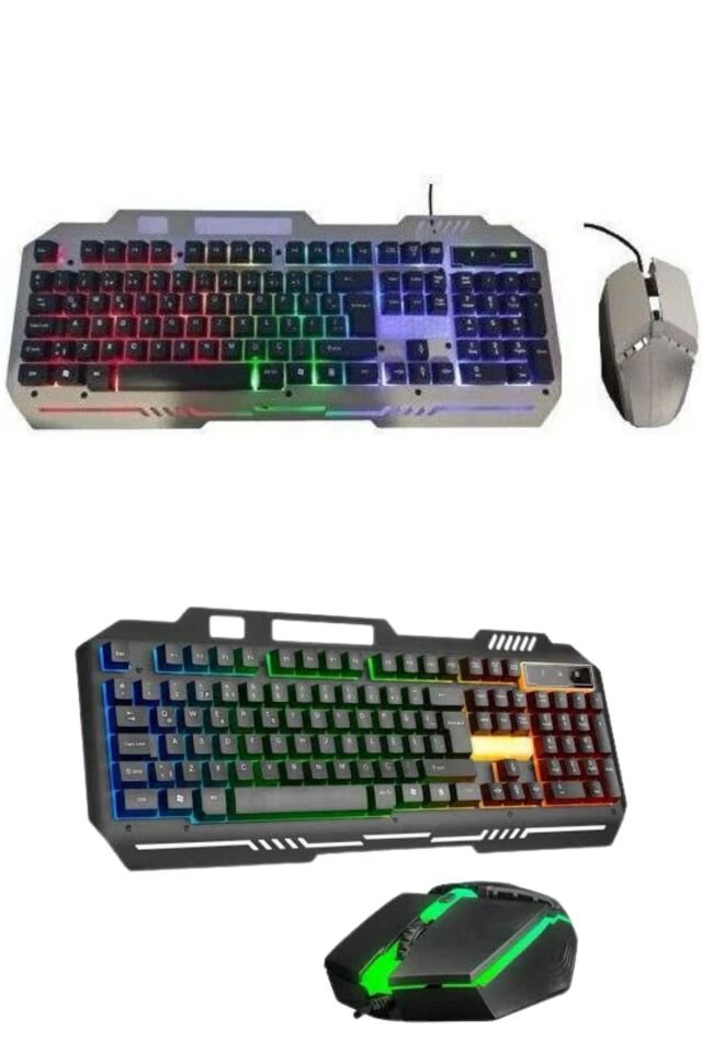 RGB Işıklı Gaming Oyuncu Klavye Q Klavye Mouse Hediyeli - YamanHobi
