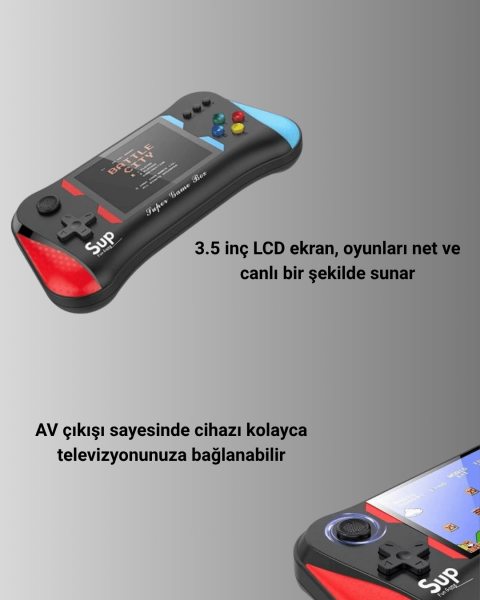 3.5 İnç Ekranlı Klasik Oyun Konsolu – 500 Dahili Oyun