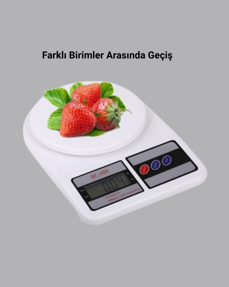 LCD Ekranlı Hassas Dijital Mutfak Terazisi – 5kg Kapasite, 1g Hassasiyet - Lisinya
