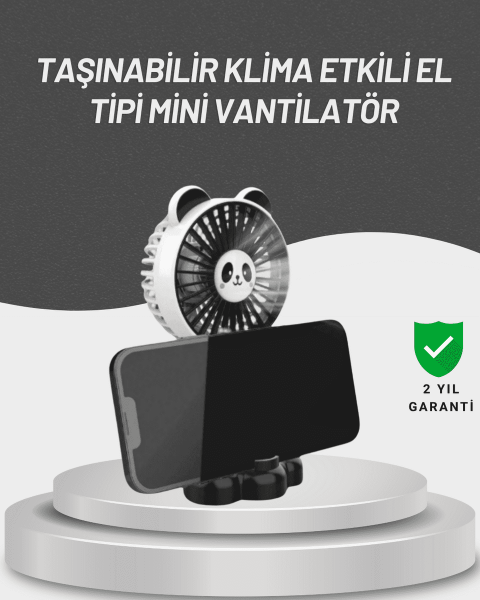 Sessiz Çalışan USB Şarjlı Masaüstü Mini Vantilatör