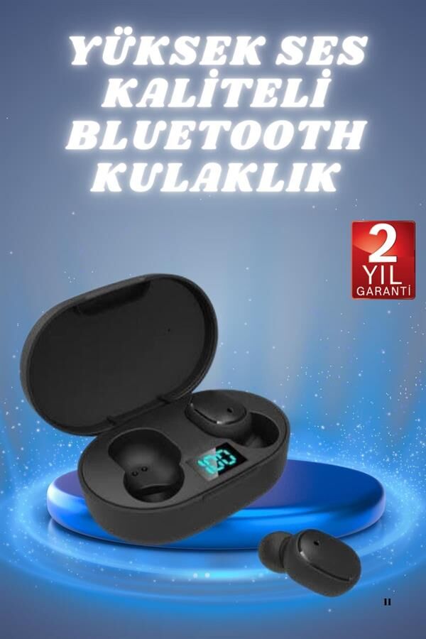 Kulaklık Dijital Göstergeli Bluetooth Bağlantılı Kablosuz Kulak İçi Mikrofonlu Dokunmatik Kontrol - Lisinya