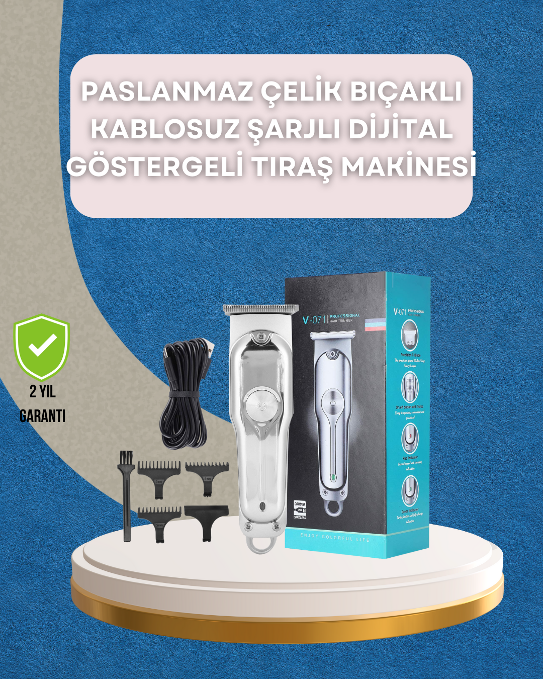 Saç ve Sakal Kesme Makinesi – Şarjlı, Profesyonel Performans, Ayarlanabilir Uzunluk - Lisinya