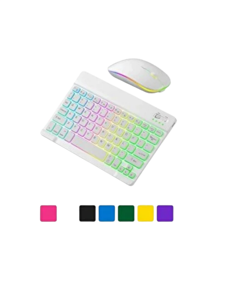 Aydınlatmalı Kablosuz Klavye Mouse Seti Bluetooth Bağlantılı-YamanHobi