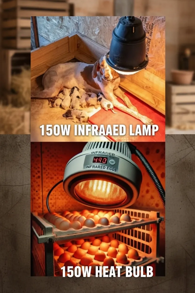 (6 Adet) 150W Kızılötesi Isıtıcılı Hayvan Isıtma ve Kuluçka Lambası (Kırmızı Işık) E27 (Kalın Duy) ( Lisinya )