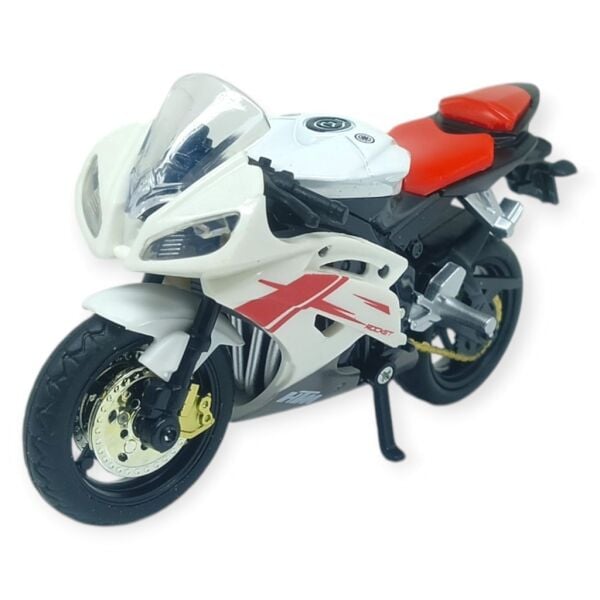 1:18 Ölçekli Model Standlı Motosiklet - Beyaz-Kırmızı (Lisinya)