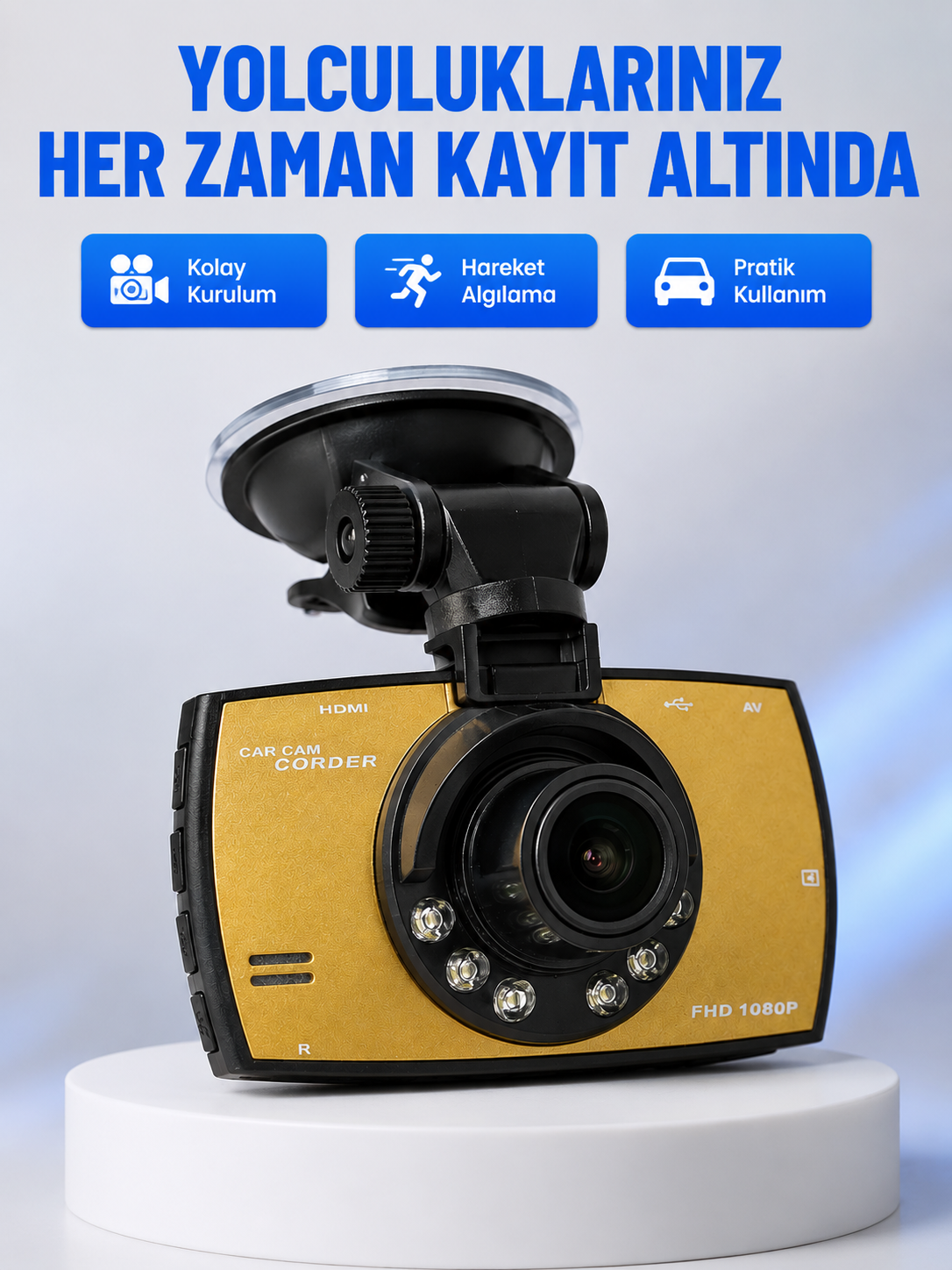 Full HD Araç Kamerası G Sensor Gece Görüşlü Dash Cam - Lisinya