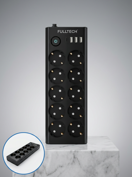 Akım Korumalı 10'lu Çoklu Priz USB-A ve Type-C Şarj Çıkışlı