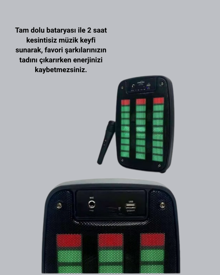 Bluetooth Bağlantılı Taşınabilir Müzik Cihazı – 2 Saat Kesintisiz Müzik - Lisinya