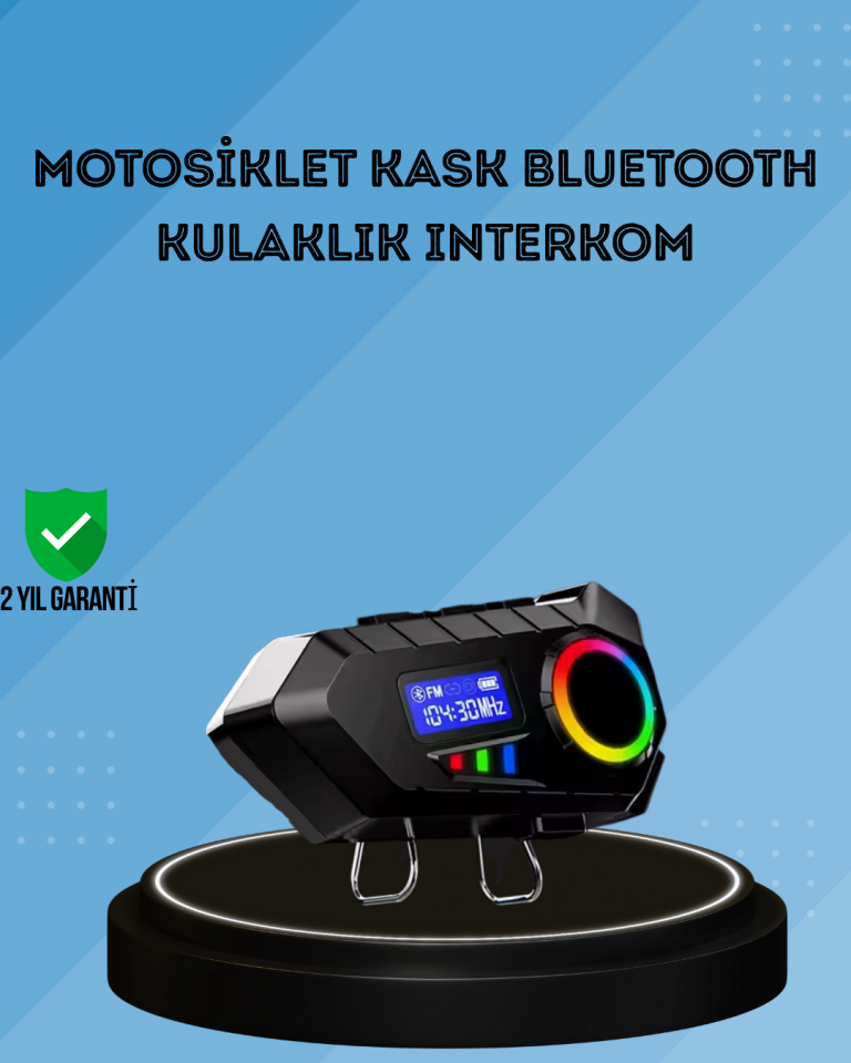 YamanHobi Bluetooth 5.4 Interkom Hoparlör IP65 FM Radyolu Siyah