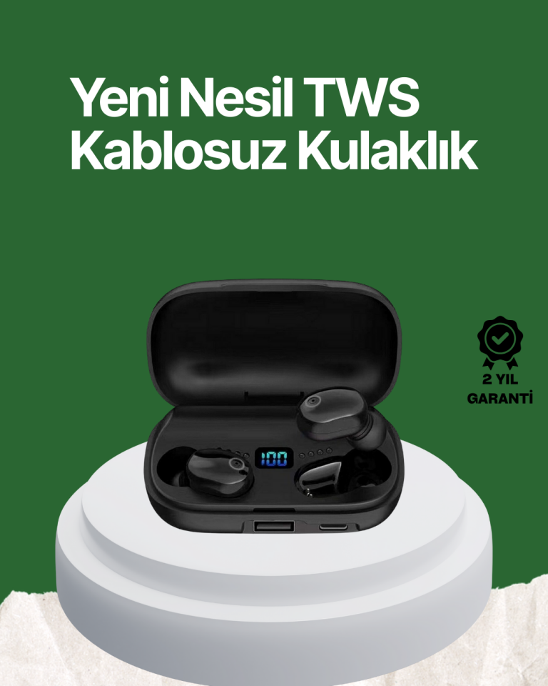 Telefon Şarj Destekli 1800 mAh A10s TWS Kablosuz Kulak İçi Kulaklık - Lisinya