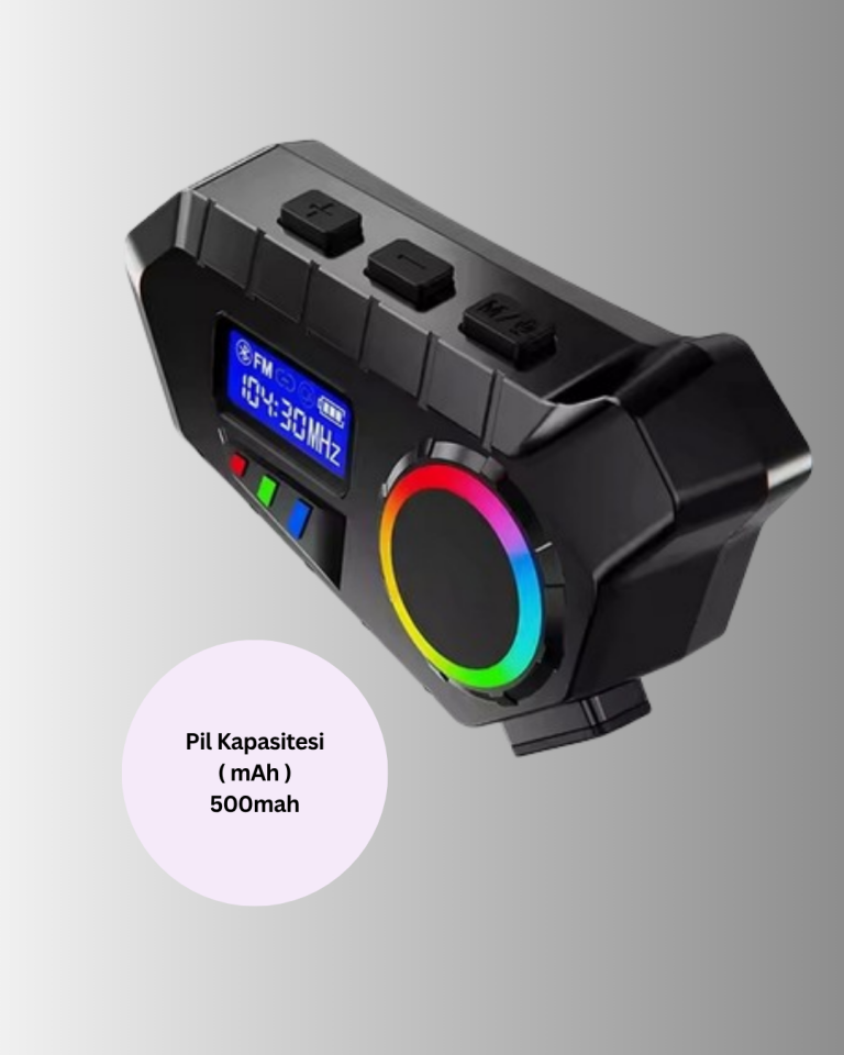 YamanHobi Bluetooth 5.4 Interkom Hoparlör IP65 FM Radyolu Siyah