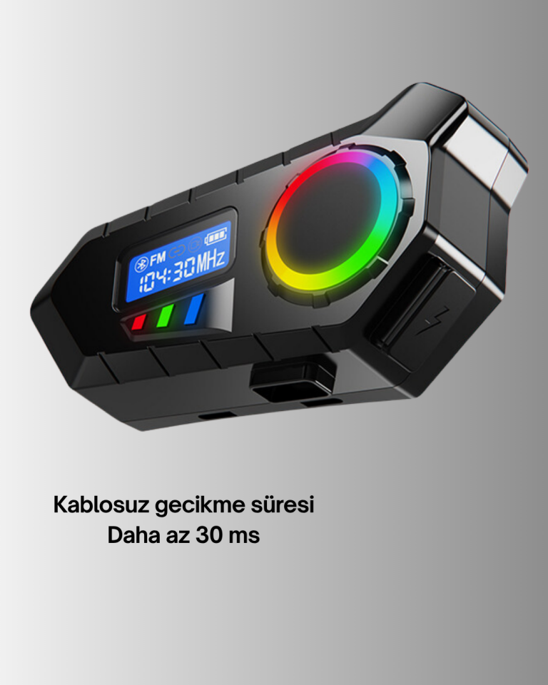 YamanHobi Bluetooth 5.4 Interkom Hoparlör IP65 FM Radyolu Siyah