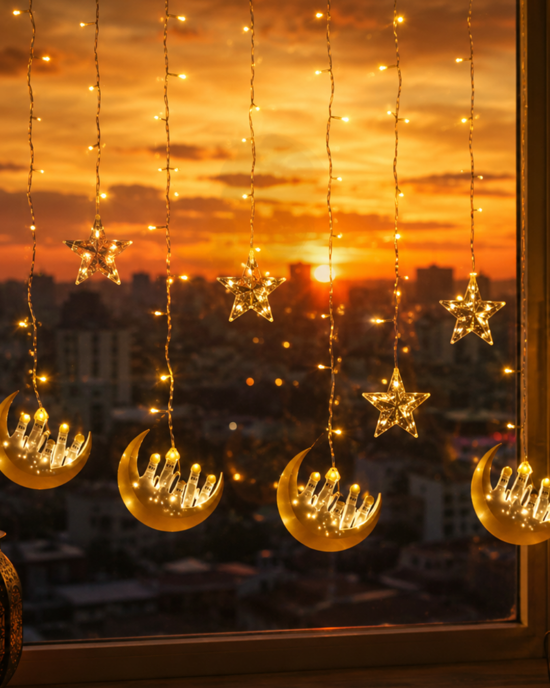 Ramazan Temalı LED Işık Hilal ve Yıldız Figürlü Dekor Lambası - Lisinya