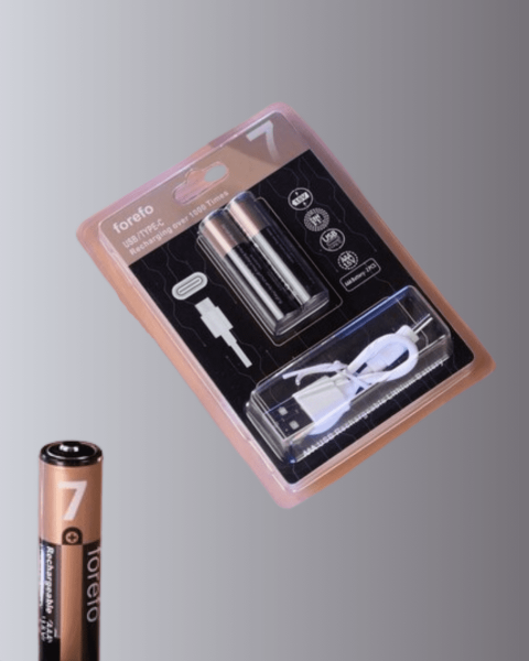 USB Type-C Şarjlı AAA Lityum Pil | 1.5V Sabit Voltaj, 1000+ Şarj Döngüsü ile Uzun Ömür