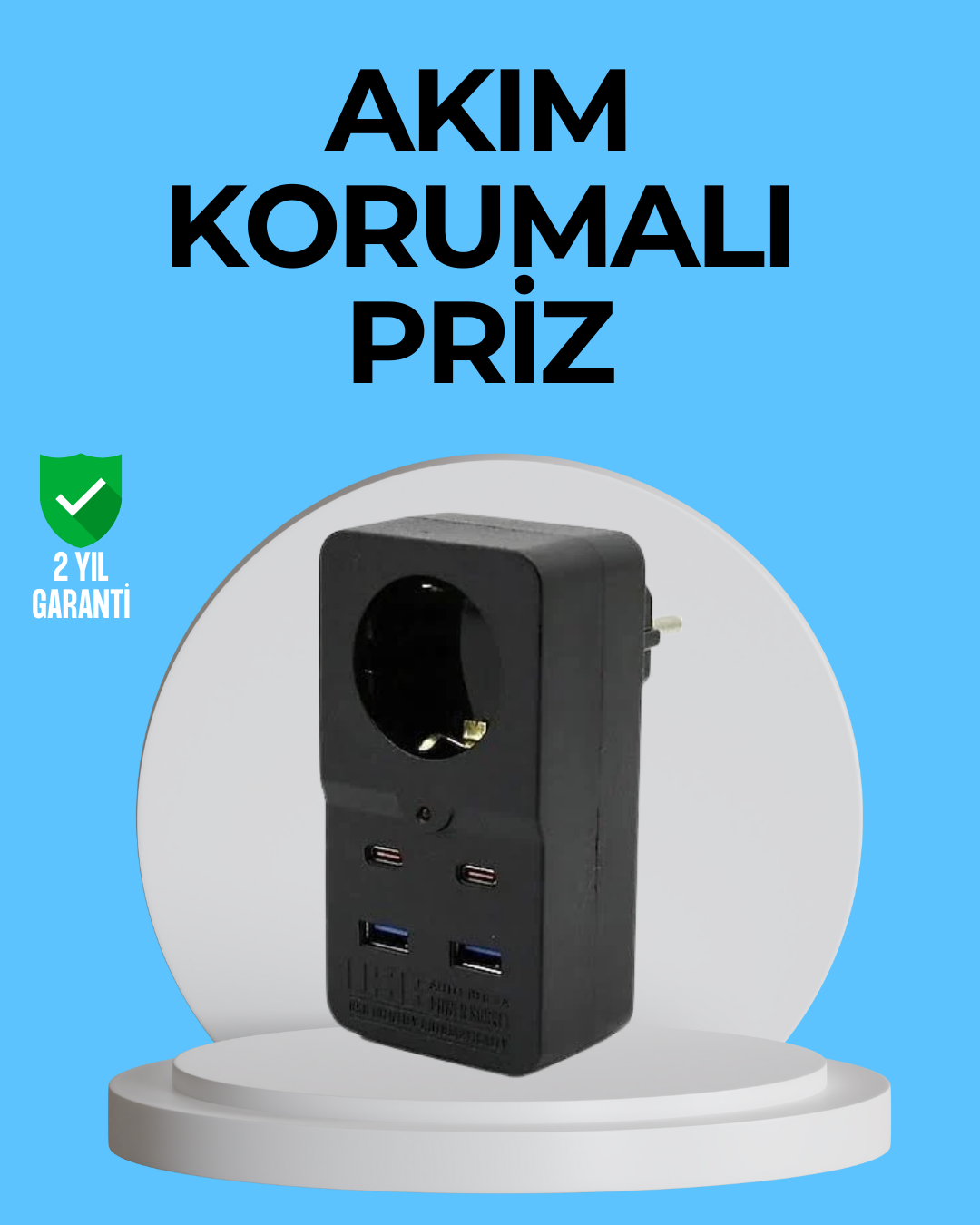 Termal Korumalı Priz Otomatik Çocuk Kilidi 4 USB Type C - Lisinya