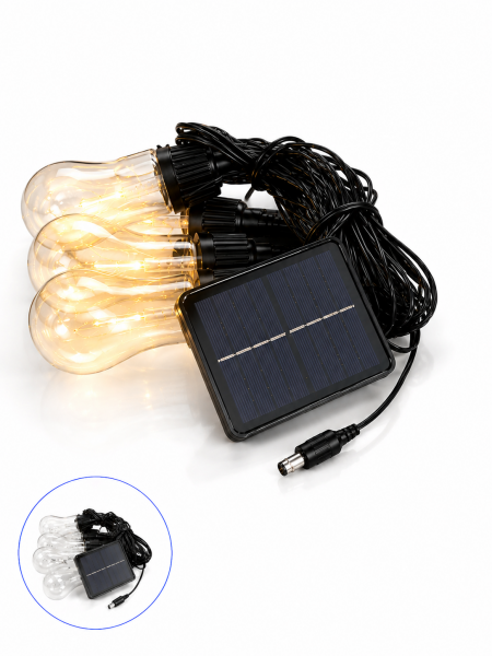 Solar LED Ampul Işık Dış Mekan Bahçe Pergola Balkon Dekoratif Aydınlatma
