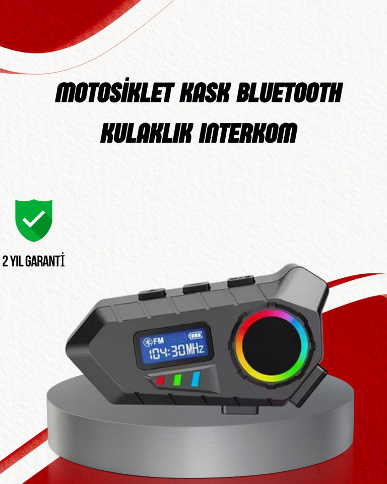 Suya Dayanıklı Bluetooth  İnterkom 5.4 Hoparlör 500mAh Batarya ve FM Radyo Özellikli - Lisinya