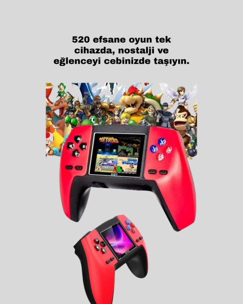 P5 Retro GamePad 520 Oyunlu TV ve Elde Oynanabilir Konsol