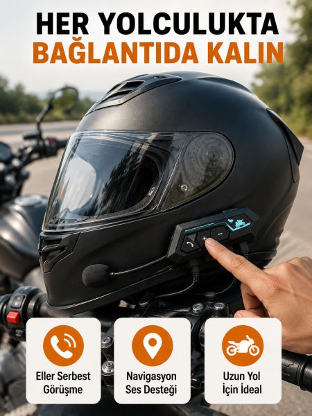 BT22 Kask Bluetooth Kulaklık 5.0 – Suya Dayanıklı, Gürültü Önleyici, Uzun Pil Ömürlü Yeni Nesil - Lisinya