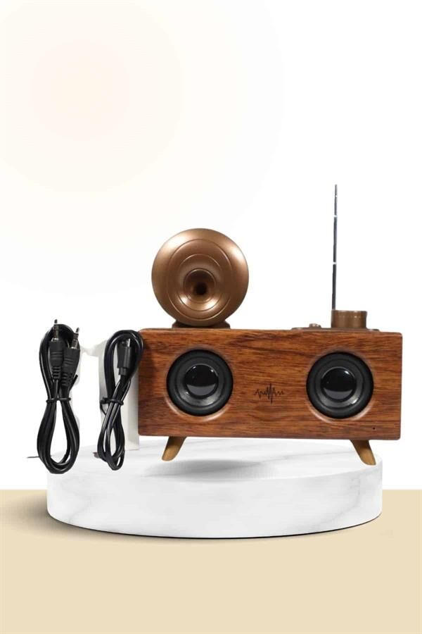 YamanHobi Ahşap Görünümlü Bluetooth Radyo Kahverengi
