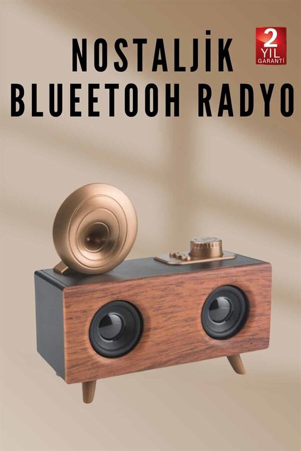 YamanHobi Ahşap Görünümlü Bluetooth Radyo Kahverengi