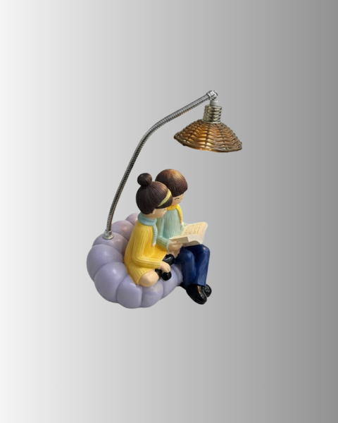 Romantik Çift Figürlü Okuyan Çift Masa Lambası Dekoratif LED Aydınlatma - Lisinya