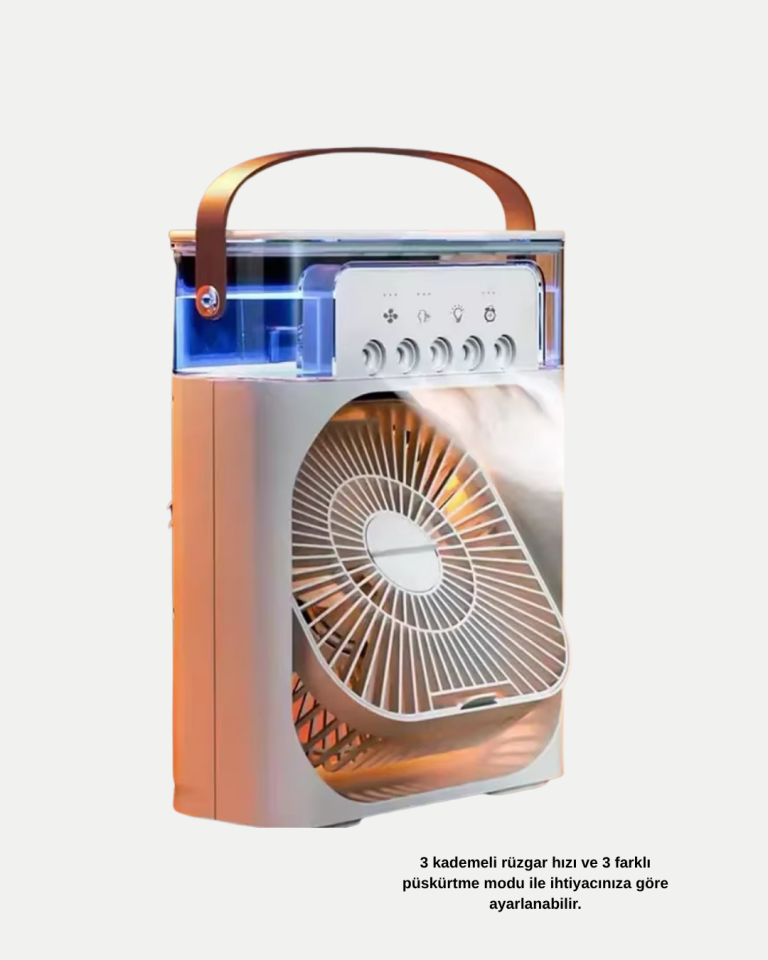 Taşınabilir Mini Klima Fan 3’ü 1 Arada Soğutucu, Nemlendirici ve Gece Lambası - Lisinya