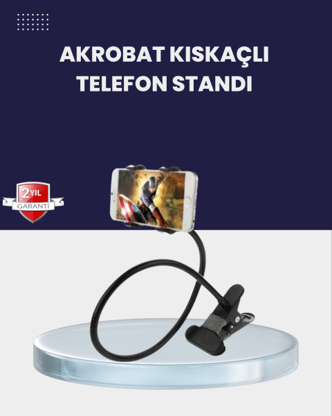 Güçlü Mandallı Akrobat Telefon Tutucu Masa Araç Uyumlu - Lisinya