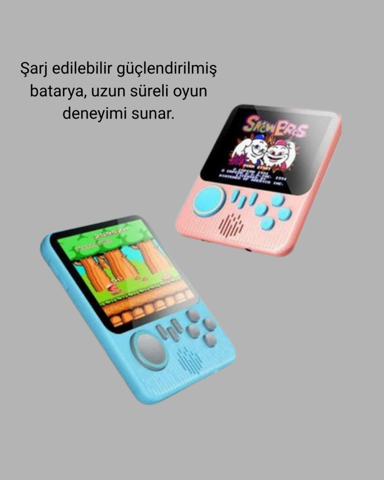 666 Oyunlu Retro Mini Oyun Konsolu – 3.5'' LCD Ekran ve Çift Kişilik Oyun - Lisinya